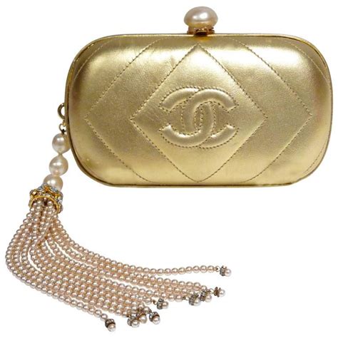 gold clutch bag chanel|vintage Chanel clutch bags.